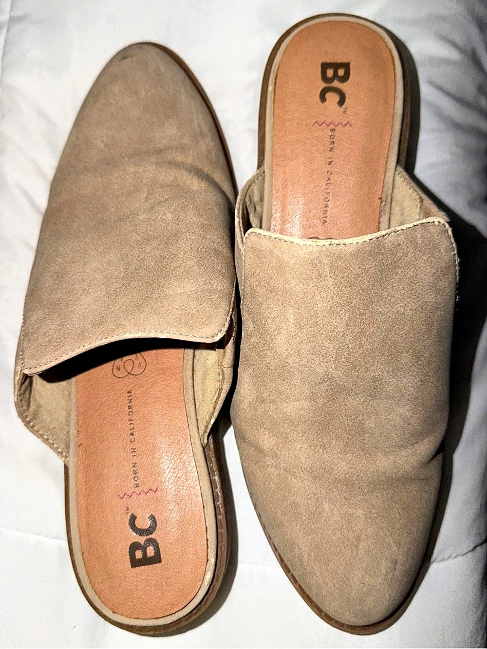BC Vegan Leather Mules Size 6